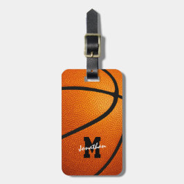 Basketboll för monogrammologiska sportgåvor bagagebricka