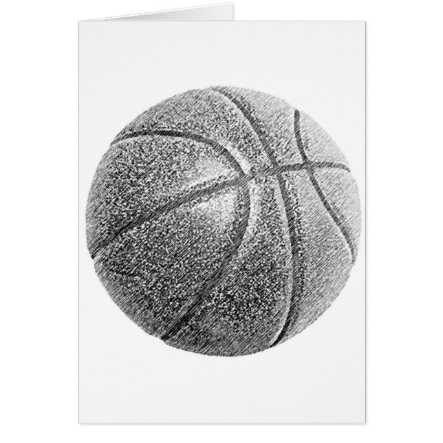 Basketboll för penneffekt hälsningskort (Framsidan)