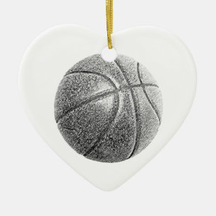 Basketboll för penneffekt julgransprydnad keramik