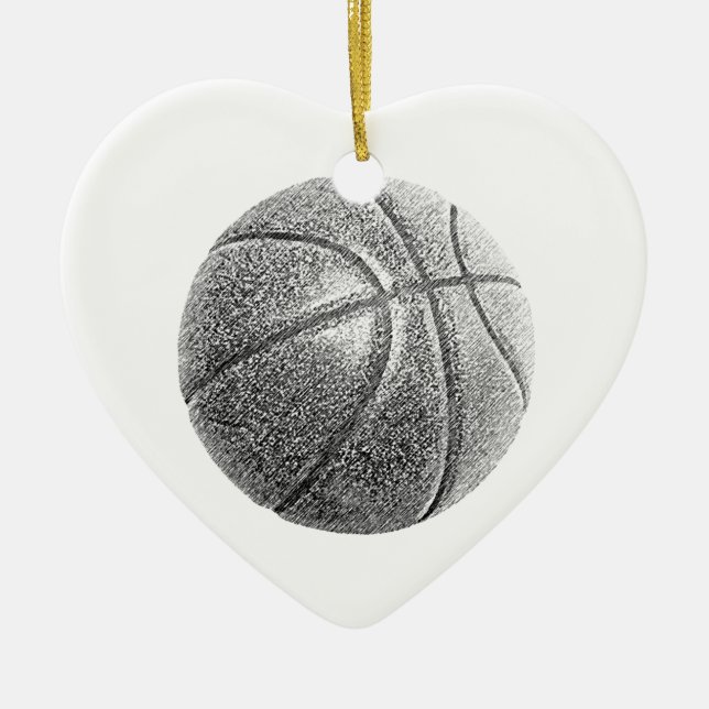 Basketboll för penneffekt julgransprydnad keramik (Framsidan)