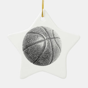 Basketboll för penneffekt julgransprydnad keramik