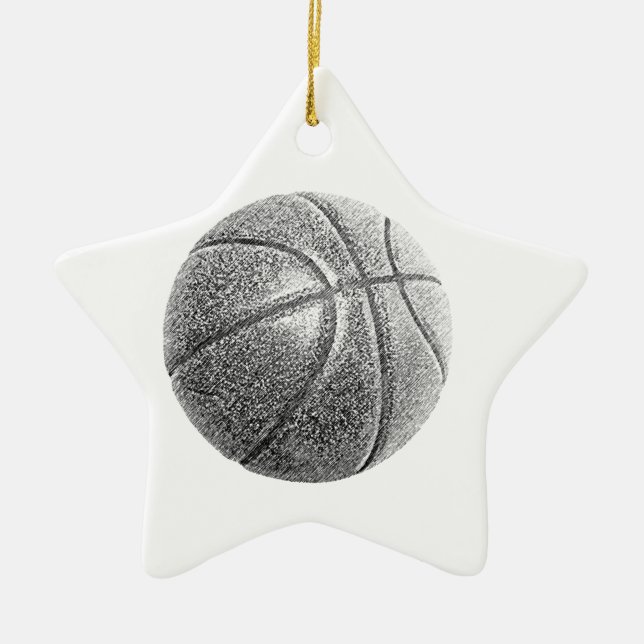 Basketboll för penneffekt julgransprydnad keramik (Framsidan)