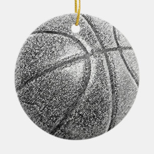Basketboll för penneffekt julgransprydnad keramik