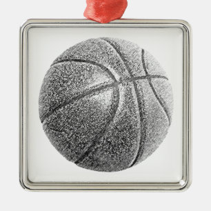 Basketboll för penneffekt julgransprydnad metall