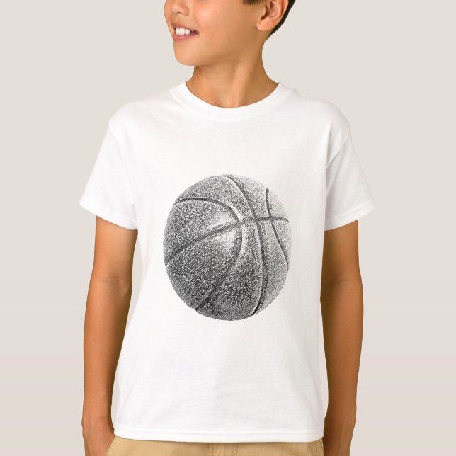 Basketboll för penneffekt t shirt (Framsida)