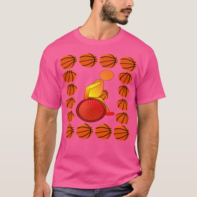Basketboll för rullstol t shirt (Framsida)