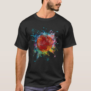 Basketboll för Stänk-explosionen vid Färg-explosio T Shirt