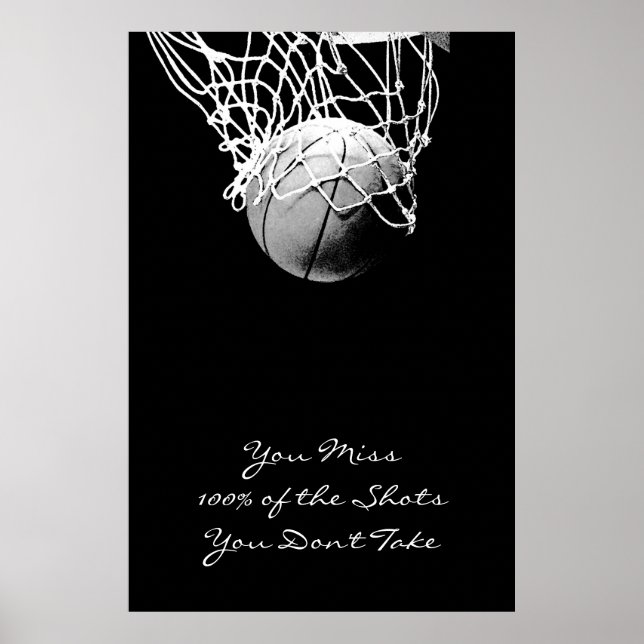 Basketboll för stora pop Art Motivational Quote Po Poster (Framsidan)