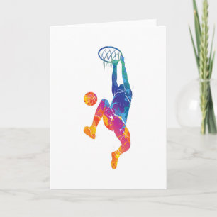 Basketboll för vattenfärg kort