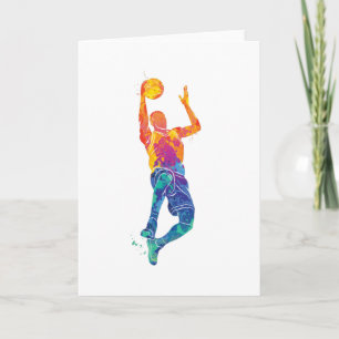 Basketboll för vattenfärg kort