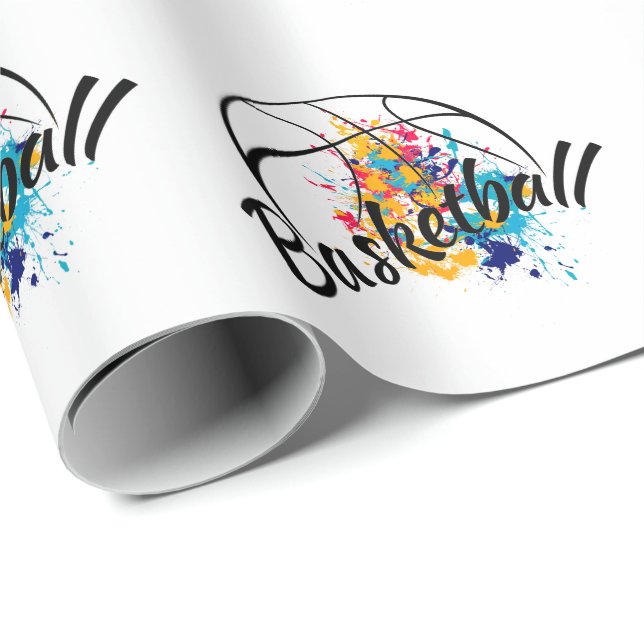 Basketboll för vattenfärg presentpapper (Rullad Hörn)