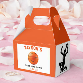 Basketboll första året nedåt 1:a födelsedag presentaskar