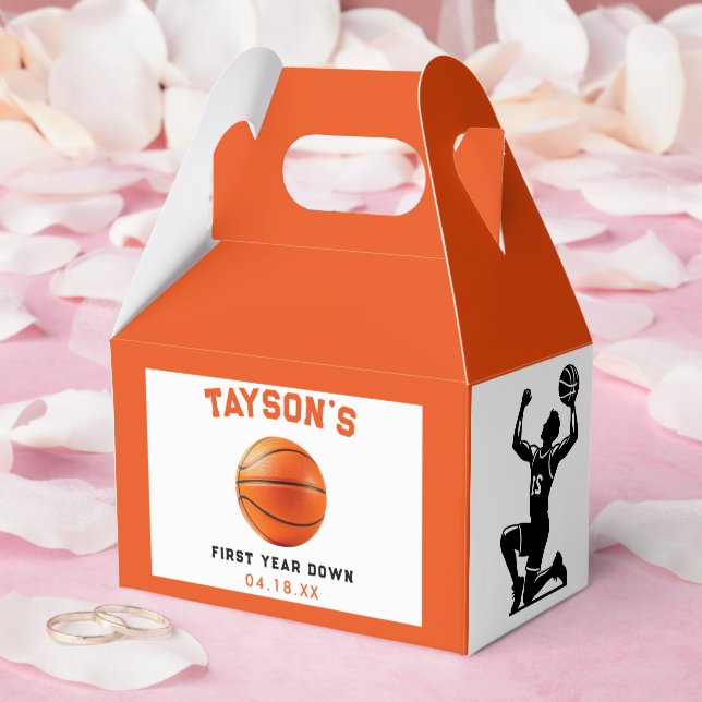 Basketboll första året nedåt 1:a födelsedag presentaskar (Bröllop)