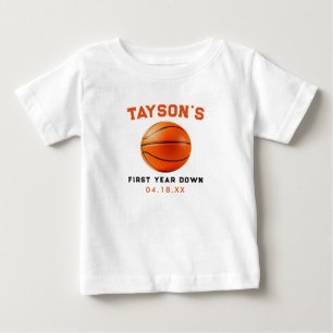 Basketboll Första året nere 1:a födelsedag T Shirt
