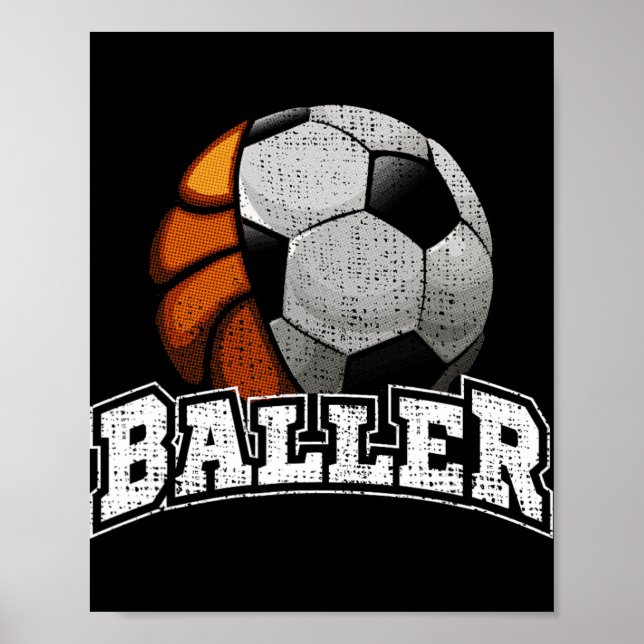 Basketboll Fotboll Roligt  Poster (Framsidan)