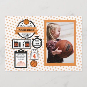 Basketboll Foto Födelsedagspresent Basketboll Spor Inbjudningar