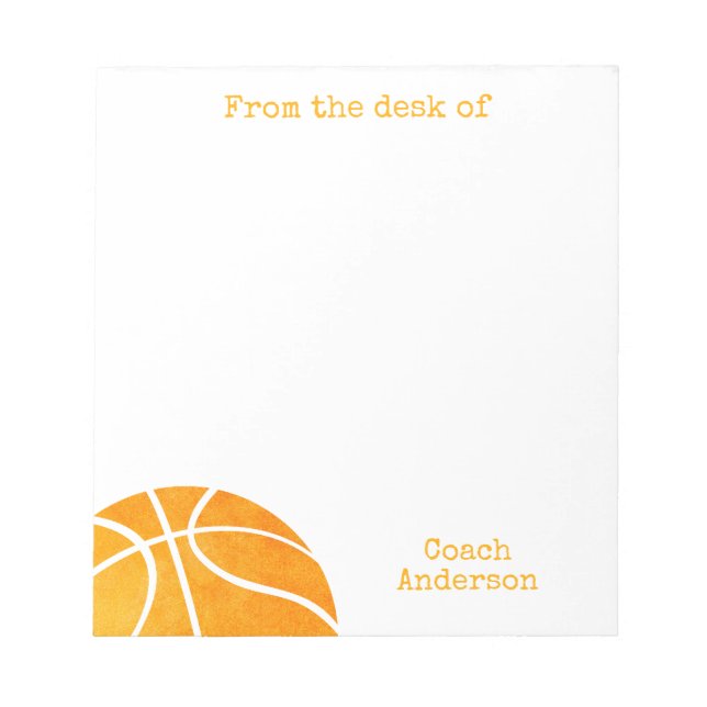 Basketboll från Personligens skrivbord Anteckningsblock (Framsida)