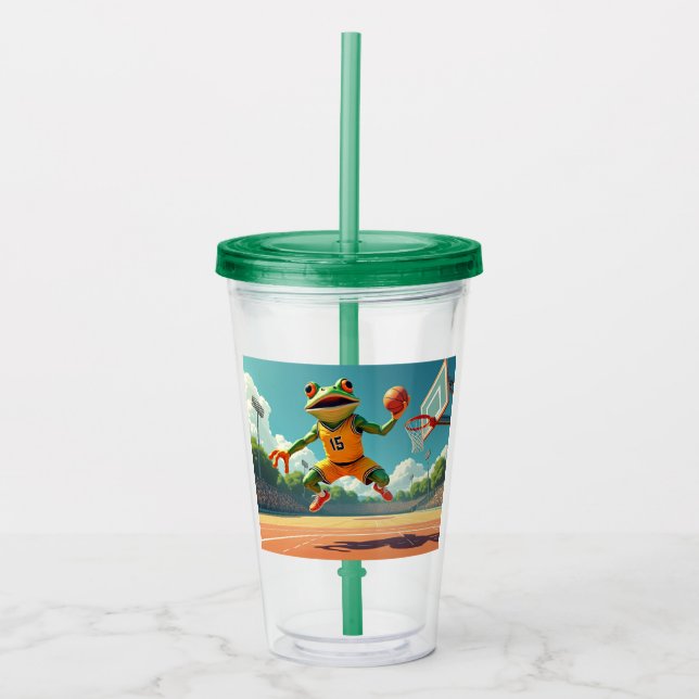Basketboll Frog akryltumlare Take Away Mugg (Framsida)