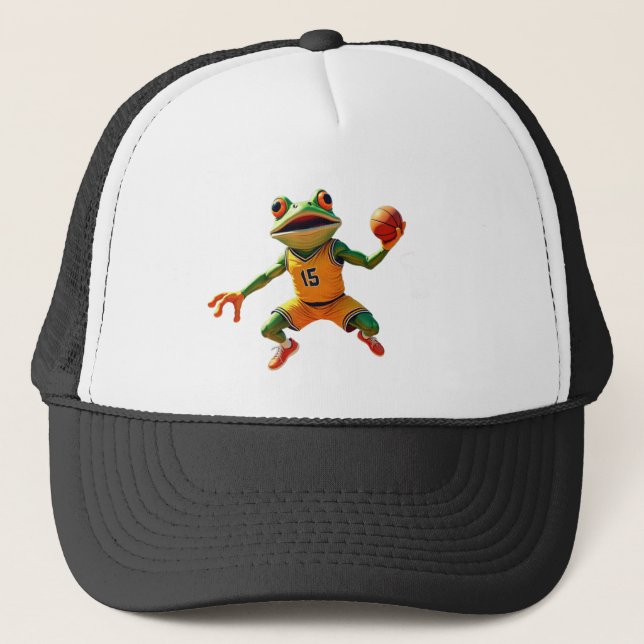 Basketboll Frog Black and white truckerkeps (Framsida)