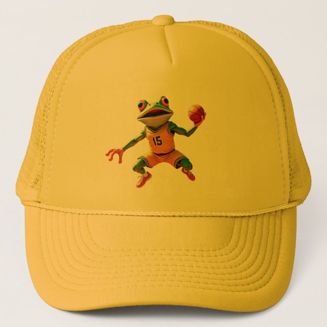 Basketboll Frog gult truckerkeps (Framsida)