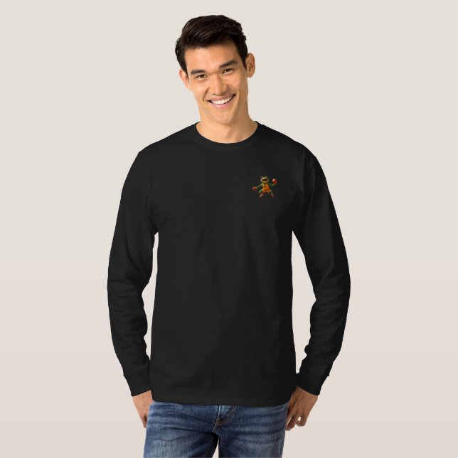 Basketboll Frog manar Black långärmad-tröjor T Shirt (Hel framsida)