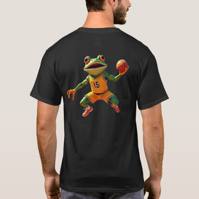 Basketboll Frog manar Black T-shirt back (Baksida)