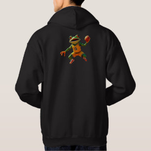 Basketboll Frog manar Svart, baksida Hoodie