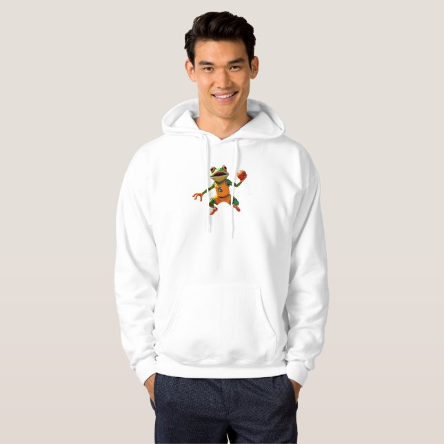 Basketboll Frog manar-vit hovskjorta Hoodie (Hel framsida)