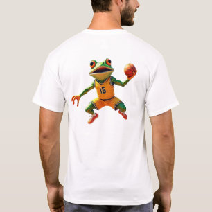 Basketboll Frog manar vit T-shirt back