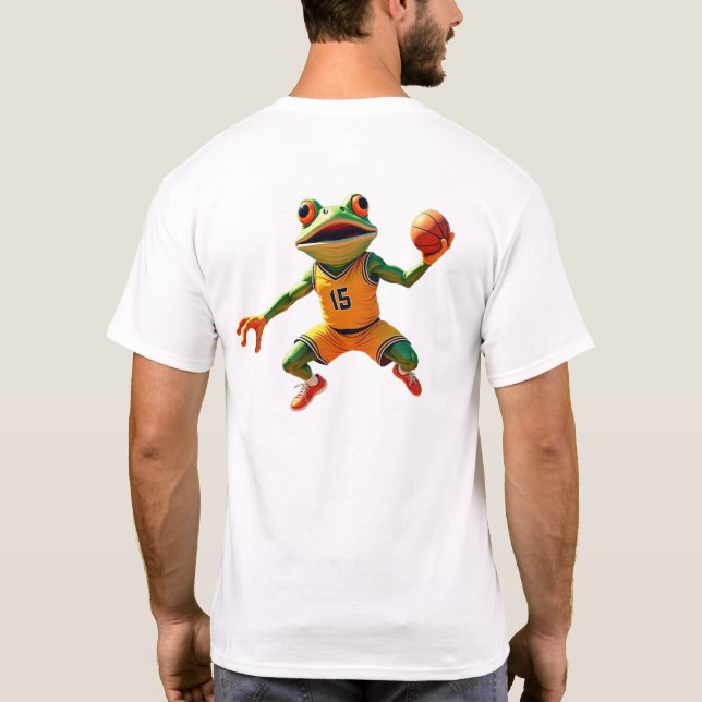 Basketboll Frog manar vit T-shirt back (Baksida)