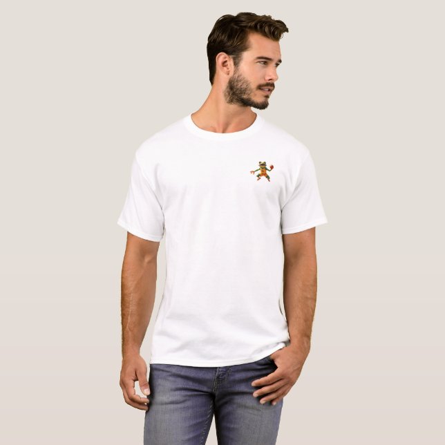 Basketboll Frog manar vit T-shirt-ficka T Shirt (Hel framsida)