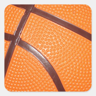 Basketboll Fyrkantigt Klistermärke