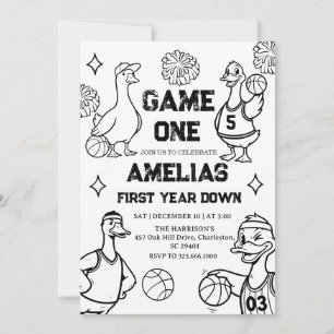 Basketboll Gås 1-årsdag Amerikansk Idrott Inbjudningar