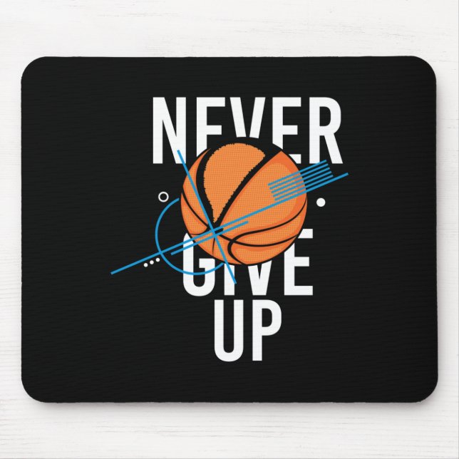 Basketboll Ge aldrig upp Musmatta (Framsidan)