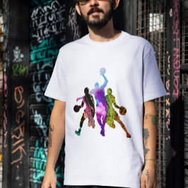 Basketboll graffiti Silhouette basketbollspelare T Shirt