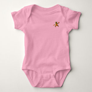 Basketboll Groda baby rosa endräktigt framför och T Shirt