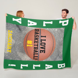 Basketboll Grön Namn Fleecefilt