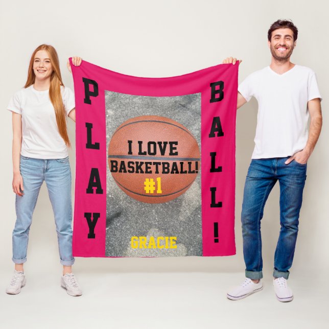 Basketboll Hallon Namn  Fleecefilt (På plats)