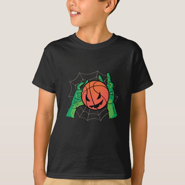 Basketboll Halloween T Shirt (Framsida)