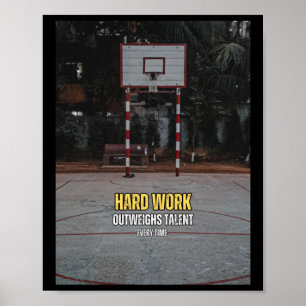 Basketboll - hård arbetsmobilitetsoffert poster