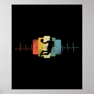 Basketboll Heartslag Dunk Lagrar Ekg Poster