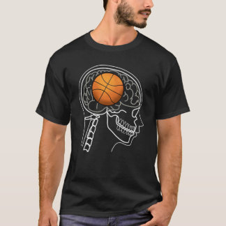 BASKETBOLL HJÄRNA X-RAY T-shirt Design för män