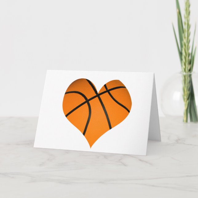 Basketboll Hjärtform Kort (Framsida)