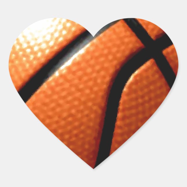 Basketboll Hjärtformat Klistermärke (Framsida)
