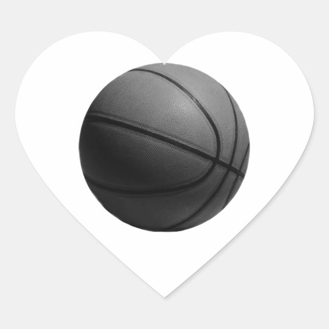 Basketboll Hjärtformat Klistermärke (Framsida)
