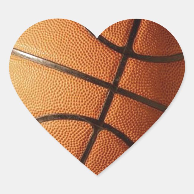 Basketboll Hjärtformat Klistermärke (Framsida)