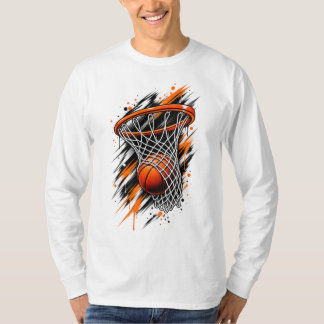 Basketboll Hoop Dunk Streetwear – Djärvt Orange Ba T Shirt