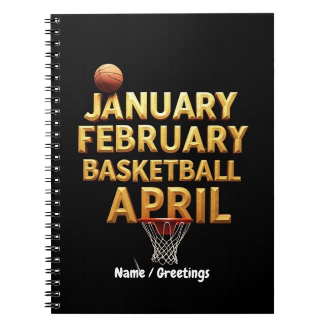 Basketboll i april - coola i januari anteckningsbok (Framsidan)
