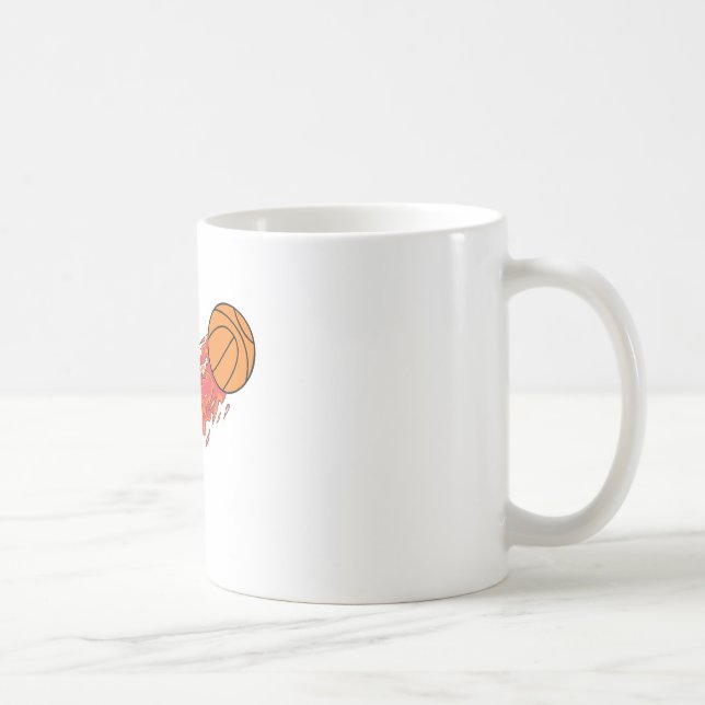 basketboll i brand kaffemugg (Höger)