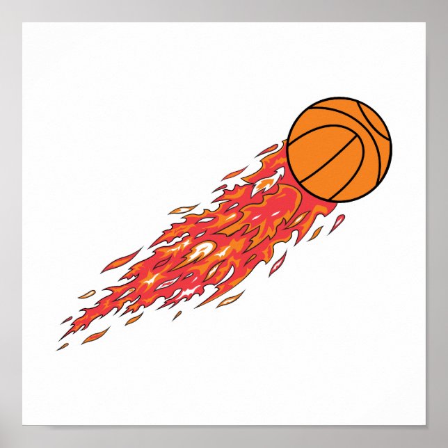 Basketboll i brand poster (Framsidan)